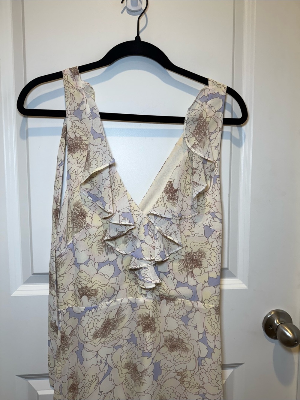 Belle Badgley Mischka Floral Ruffle Mermaid Gown Size 6 - Picture 3 of 5